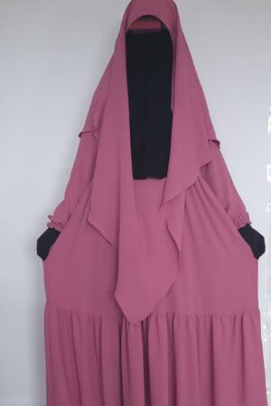 Abaya set med khimar i preemium Ja